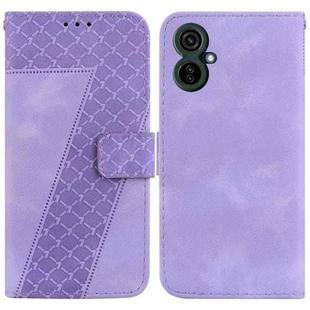 For Tecno Camon 19 Neo 7-shaped Embossed Leather Phone Case(Purple)
