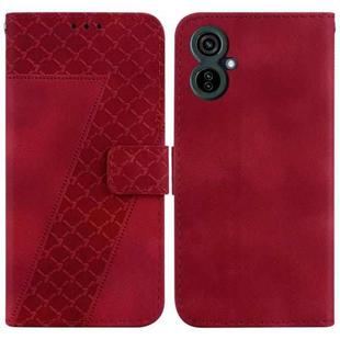 For Tecno Camon 19 Neo 7-shaped Embossed Leather Phone Case(Red)