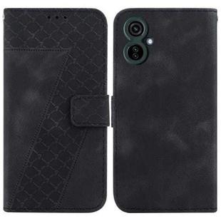 For Tecno Camon 19 Neo 7-shaped Embossed Leather Phone Case(Black)