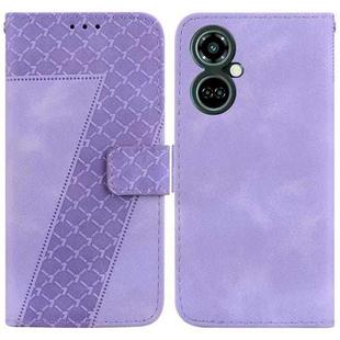 For Tecno Camon 19 Pro 5G 7-shaped Embossed Leather Phone Case(Purple)