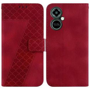 For Tecno Camon 19 Pro 5G 7-shaped Embossed Leather Phone Case(Red)