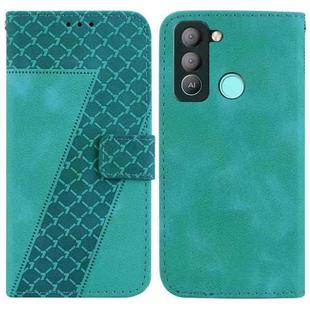 For Tecno Pop 5 LTE/BD4 7-shaped Embossed Leather Phone Case(Green)