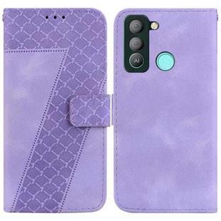 For Tecno Pop 5 LTE/BD4 7-shaped Embossed Leather Phone Case(Purple)