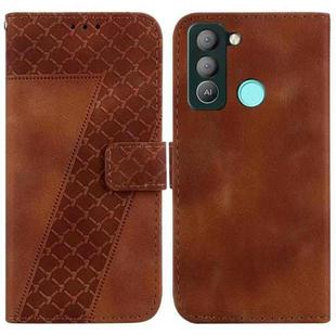 For Tecno Pop 5 LTE/BD4 7-shaped Embossed Leather Phone Case(Brown)