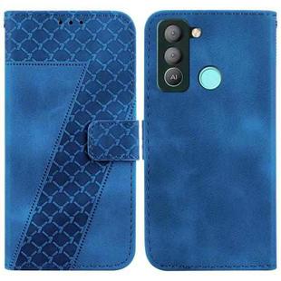 For Tecno Pop 5 LTE/BD4 7-shaped Embossed Leather Phone Case(Blue)