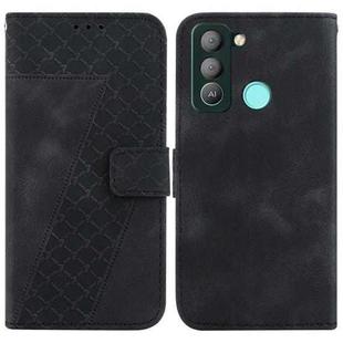 For Tecno Pop 5 LTE/BD4 7-shaped Embossed Leather Phone Case(Black)