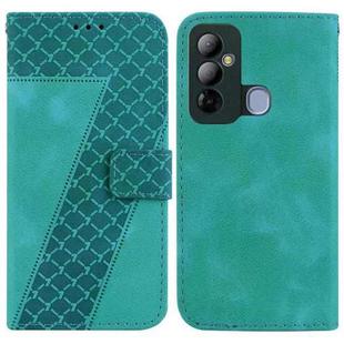 For Tecno Pop 6 Go 7-shaped Embossed Leather Phone Case(Green)