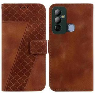 For Tecno Pop 6 Go 7-shaped Embossed Leather Phone Case(Brown)