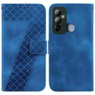 For Tecno Pop 6 Go 7-shaped Embossed Leather Phone Case(Blue)