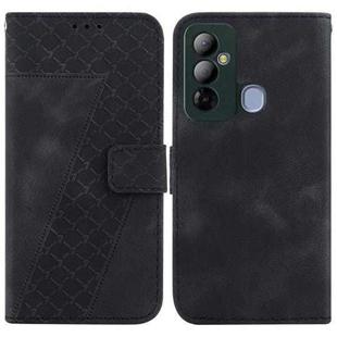 For Tecno Pop 6 Go 7-shaped Embossed Leather Phone Case(Black)