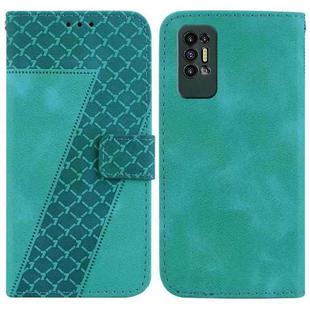 For Tecno Pova 2 7-shaped Embossed Leather Phone Case(Green)