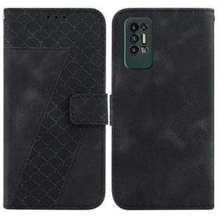 For Tecno Pova 2 7-shaped Embossed Leather Phone Case(Black)