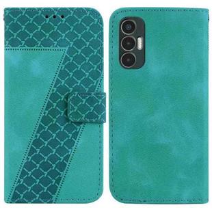 For Tecno Pova 3/LE7 7-shaped Embossed Leather Phone Case(Green)