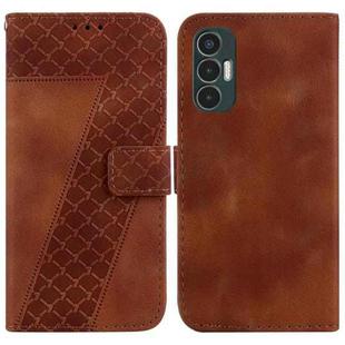 For Tecno Pova 3/LE7 7-shaped Embossed Leather Phone Case(Brown)