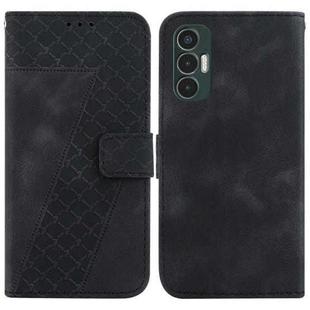 For Tecno Pova 3/LE7 7-shaped Embossed Leather Phone Case(Black)