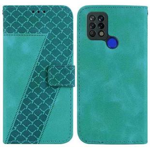 For Tecno Pova 4G/LD7 7-shaped Embossed Leather Phone Case(Green)