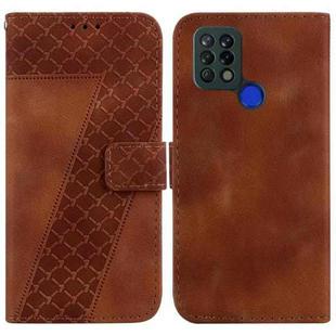 For Tecno Pova 4G/LD7 7-shaped Embossed Leather Phone Case(Brown)