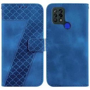 For Tecno Pova 4G/LD7 7-shaped Embossed Leather Phone Case(Blue)