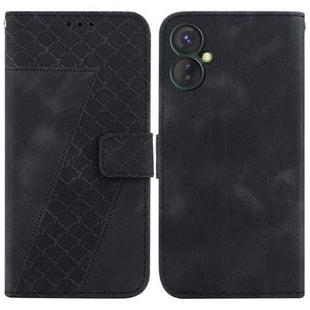 For Tecno Spark 9 Pro/9T/KH7 7-shaped Embossed Leather Phone Case(Black)