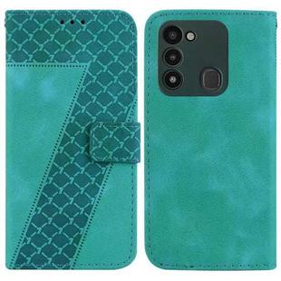 For Tecno Spark Go 2022/Spark 8C 7-shaped Embossed Leather Phone Case(Green)