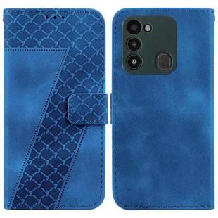 For Tecno Spark Go 2022/Spark 8C 7-shaped Embossed Leather Phone Case(Blue)