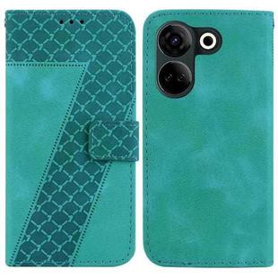 For Tecno Camon 20 Pro 4G/Camon 20 7-shaped Embossed Leather Phone Case(Green)