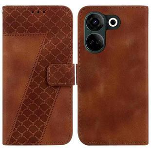 For Tecno Camon 20 Pro 4G/Camon 20 7-shaped Embossed Leather Phone Case(Brown)