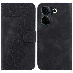 For Tecno Camon 20 Pro 4G/Camon 20 7-shaped Embossed Leather Phone Case(Black)