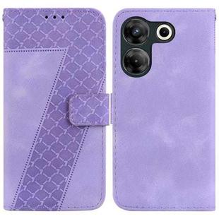 For Tecno Camon 20 Pro 5G 7-shaped Embossed Leather Phone Case(Purple)