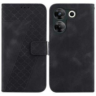 For Tecno Camon 20 Pro 5G 7-shaped Embossed Leather Phone Case(Black)