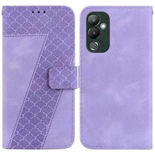 For Tecno Pova 4 7-shaped Embossed Leather Phone Case(Purple)