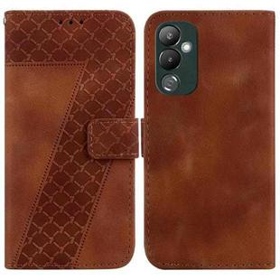 For Tecno Pova 4 7-shaped Embossed Leather Phone Case(Brown)