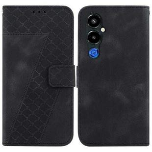 For Tecno Pova 4 Pro 7-shaped Embossed Leather Phone Case(Black)