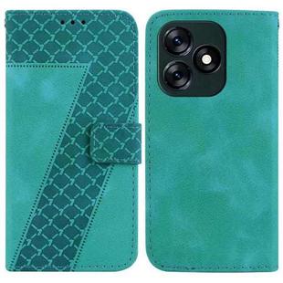For Tecno Spark 10 4G/Spark 10C 7-shaped Embossed Leather Phone Case(Green)