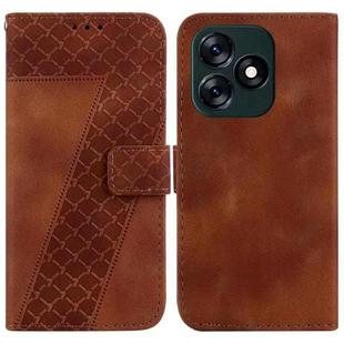 For Tecno Spark 10 4G/Spark 10C 7-shaped Embossed Leather Phone Case(Brown)