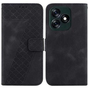 For Tecno Spark 10 4G/Spark 10C 7-shaped Embossed Leather Phone Case(Black)