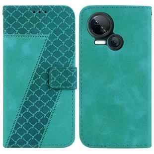 For Tecno Spark 10 5G 7-shaped Embossed Leather Phone Case(Green)