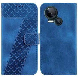 For Tecno Spark 10 5G 7-shaped Embossed Leather Phone Case(Blue)