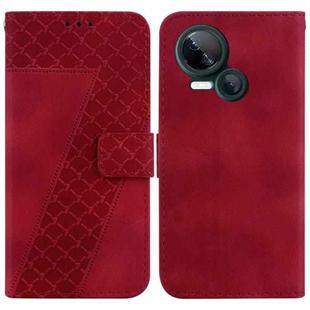 For Tecno Spark 10 5G 7-shaped Embossed Leather Phone Case(Red)