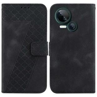 For Tecno Spark 10 5G 7-shaped Embossed Leather Phone Case(Black)