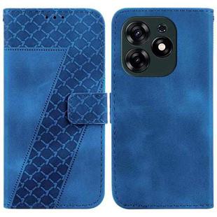 For Tecno Spark 10 Pro 7-shaped Embossed Leather Phone Case(Blue)
