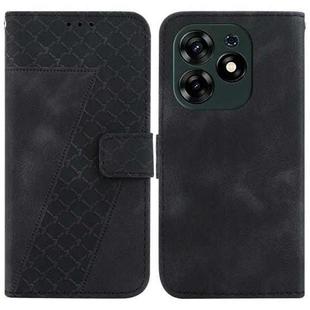 For Tecno Spark 10 Pro 7-shaped Embossed Leather Phone Case(Black)