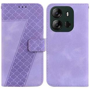 For Tecno Spark Go 2023/Pop 7 Pro 7-shaped Embossed Leather Phone Case(Purple)