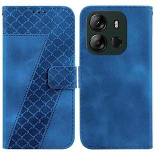 For Tecno Spark Go 2023/Pop 7 Pro 7-shaped Embossed Leather Phone Case(Blue)