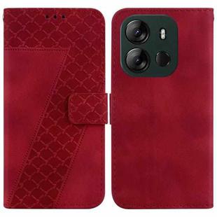 For Tecno Spark Go 2023/Pop 7 Pro 7-shaped Embossed Leather Phone Case(Red)