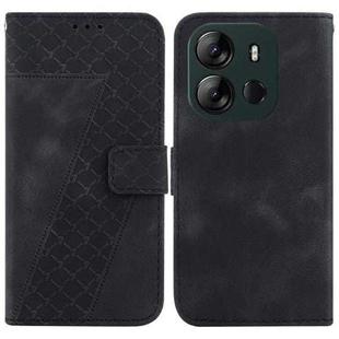 For Tecno Spark Go 2023/Pop 7 Pro 7-shaped Embossed Leather Phone Case(Black)