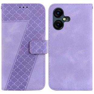 For Tecno Pova Neo 3 7-shaped Embossed Leather Phone Case(Purple)