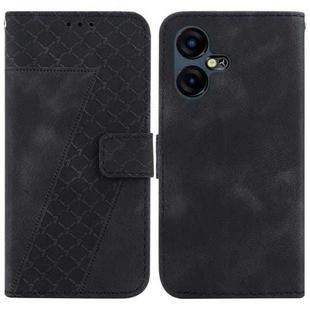 For Tecno Pova Neo 3 7-shaped Embossed Leather Phone Case(Black)