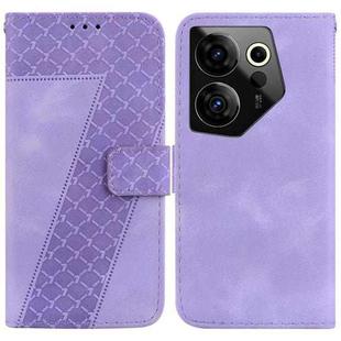 For Tecno Camon 20 Premier 5G 7-shaped Embossed Leather Phone Case(Purple)