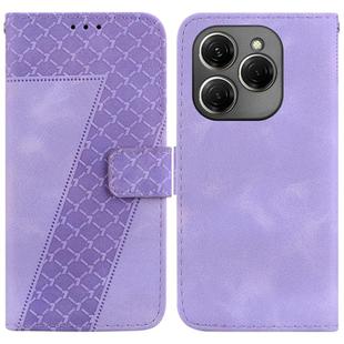 For Tecno Spark 20 Pro Seven-shaped Embossed Leather Phone Case(Purple)